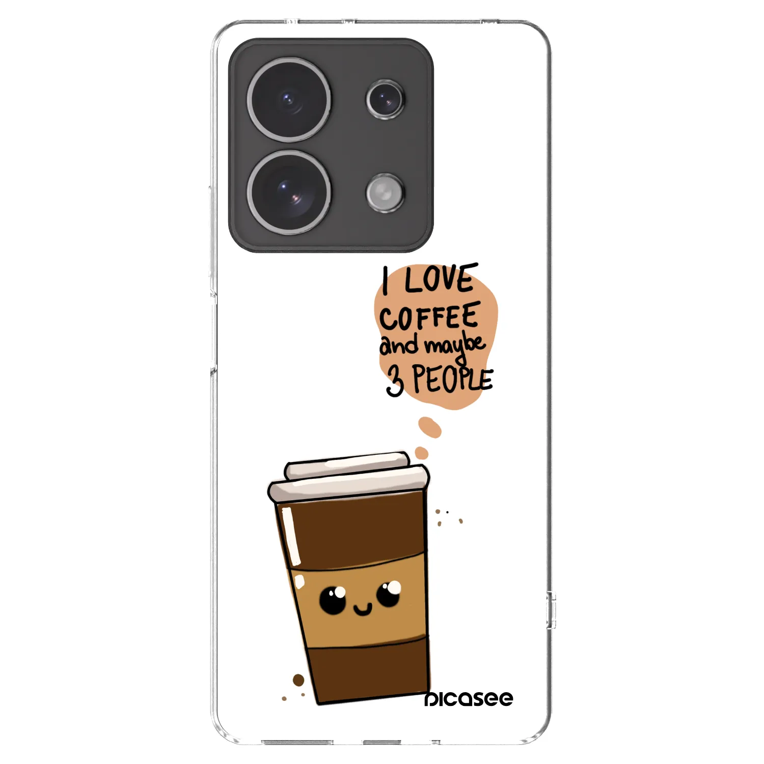 Picasee silikonowe przeźroczyste etui na Xiaomi Redmi Note 13 4G - Cute coffee