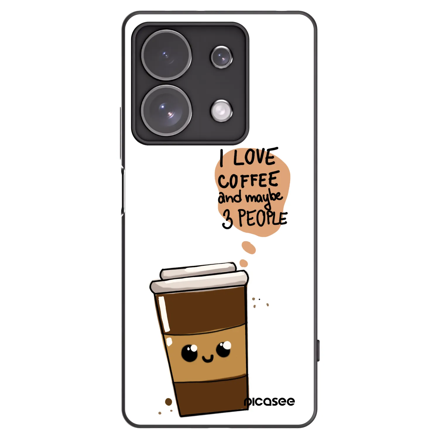 Picasee silikonowe czarne etui na Xiaomi Redmi Note 13 Pro 4G - Cute coffee