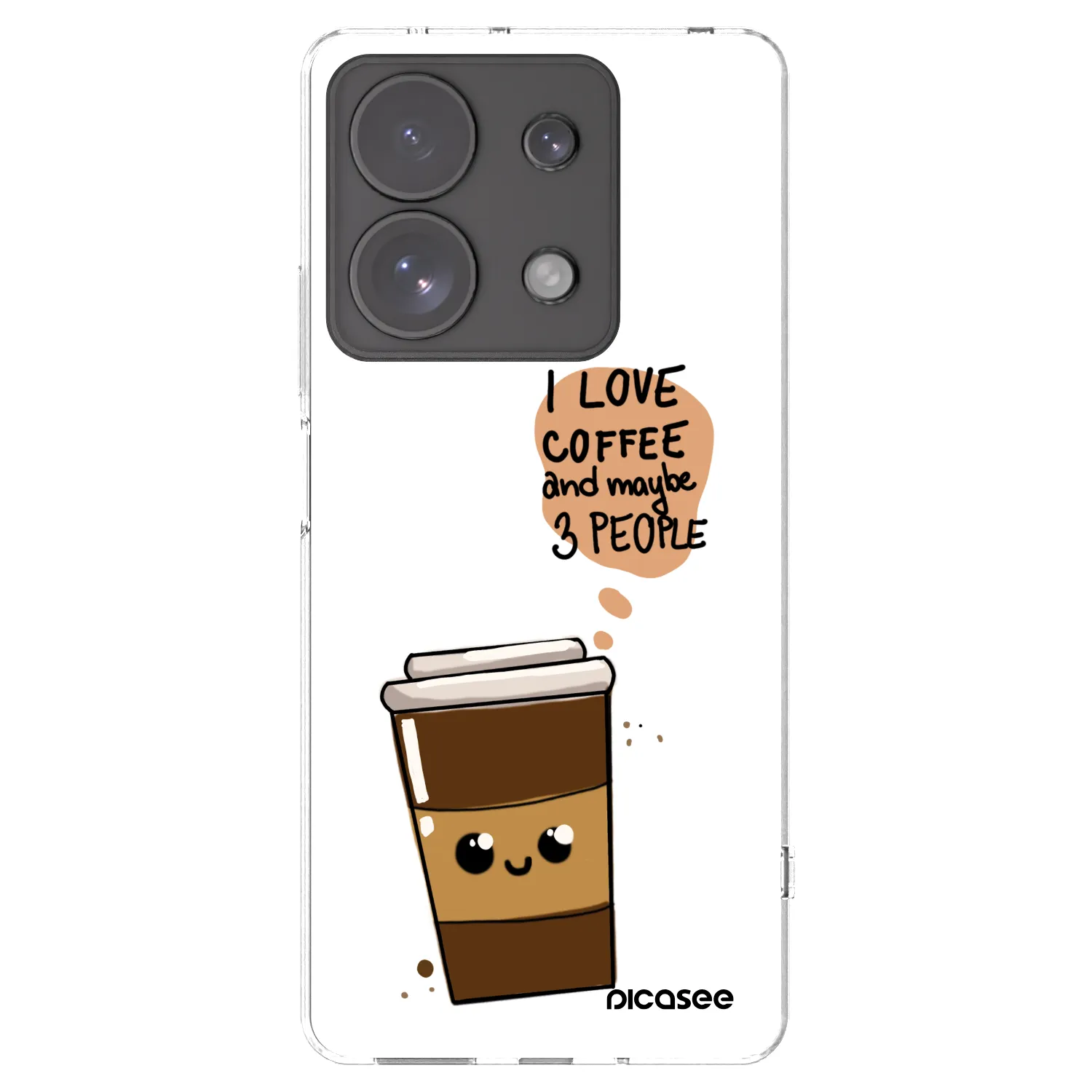 Picasee silikonowe przeźroczyste etui na Xiaomi Redmi Note 13 Pro 4G - Cute coffee