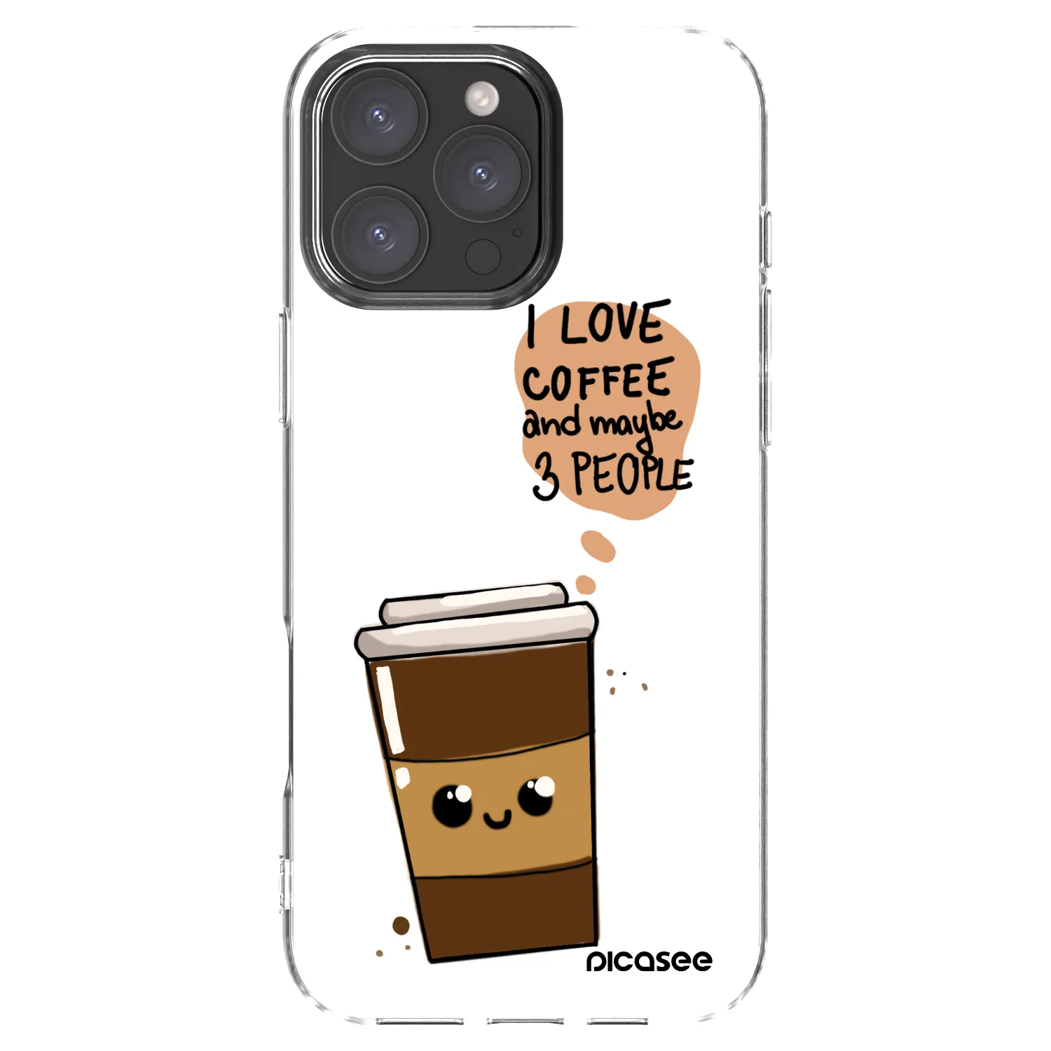 Picasee silikonowe przeźroczyste etui na Apple iPhone 16 Pro Max - Cute coffee