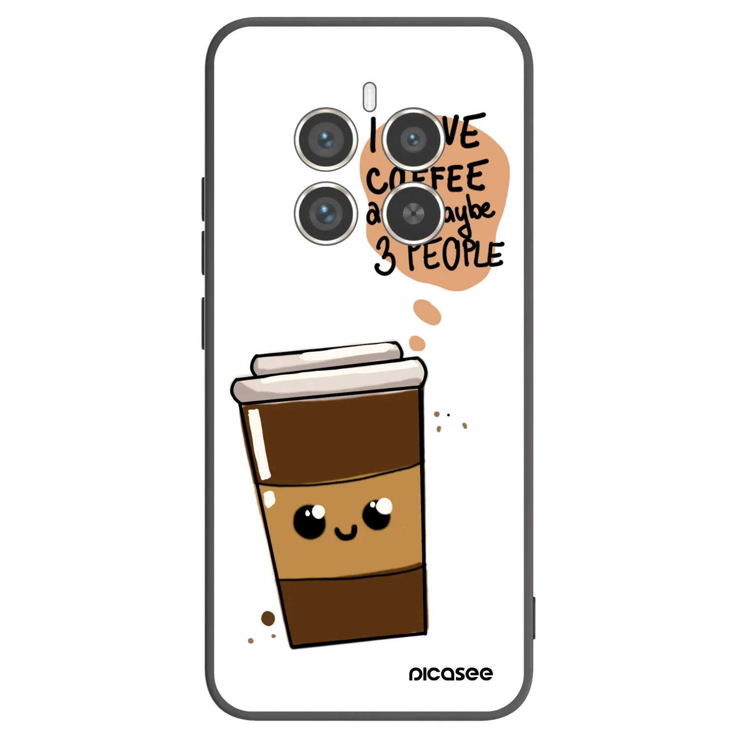 Picasee silikonowe czarne etui na Realme 12 Pro 5G - Cute coffee