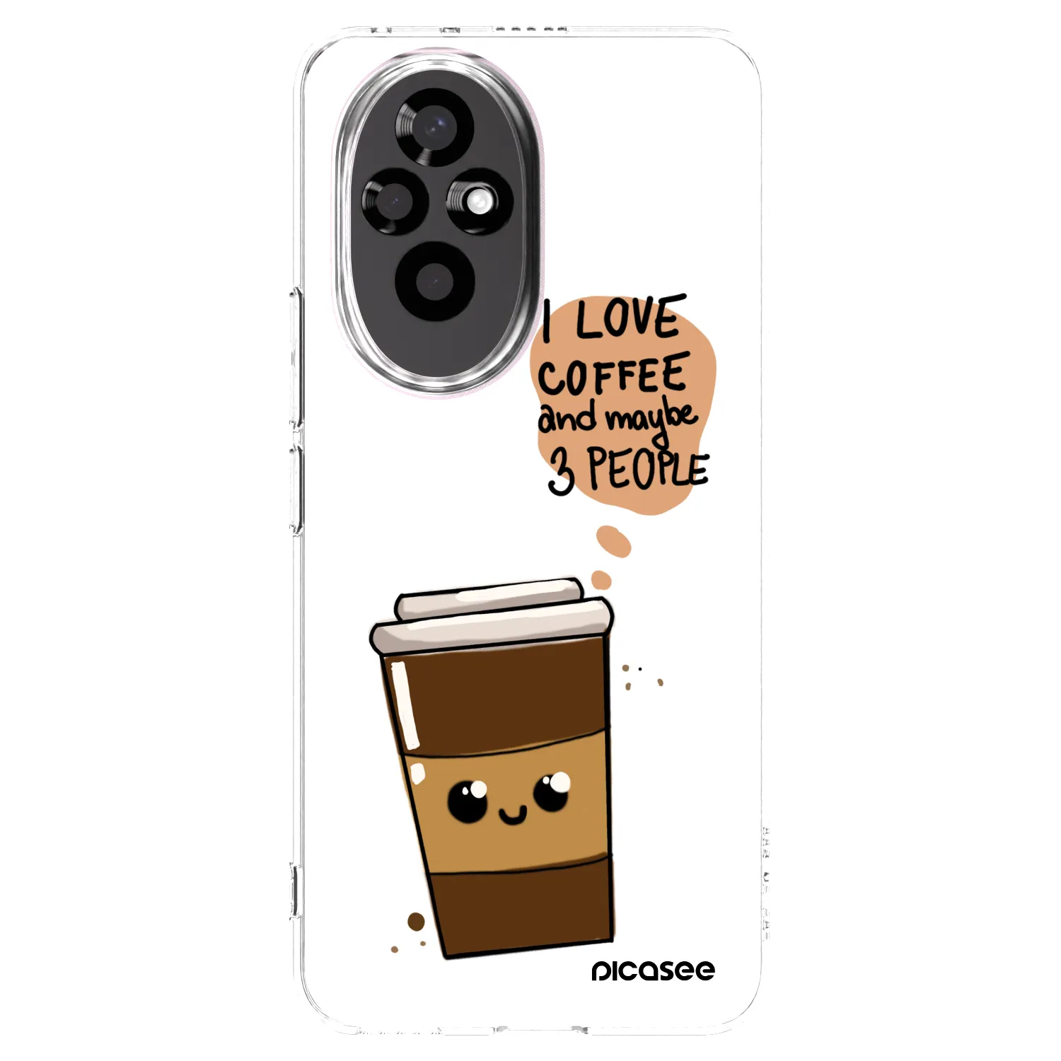 Picasee silikonowe przeźroczyste etui na Honor 200 Pro 5G - Cute coffee