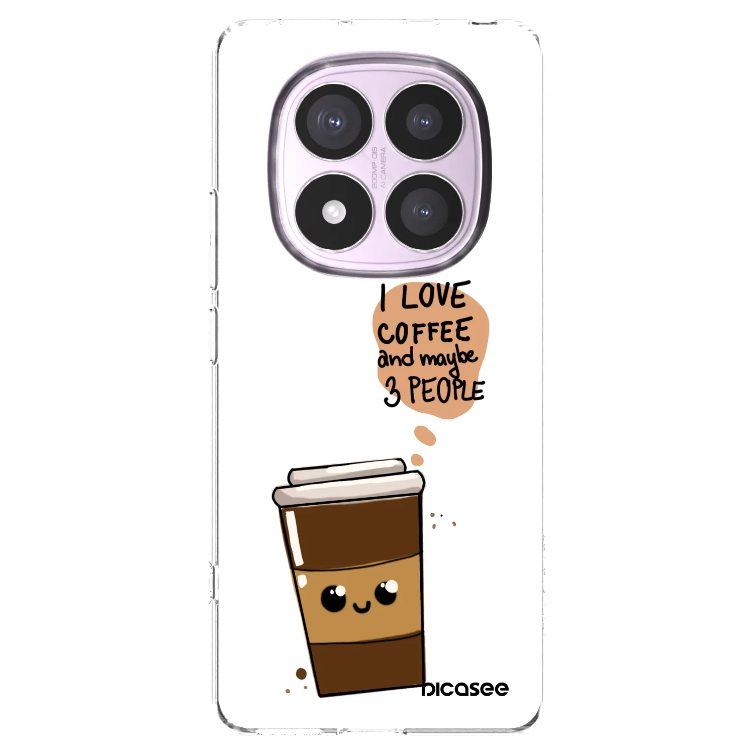 Picasee silikonowe przeźroczyste etui na Xiaomi Redmi Note 14 Pro 5G - Cute coffee