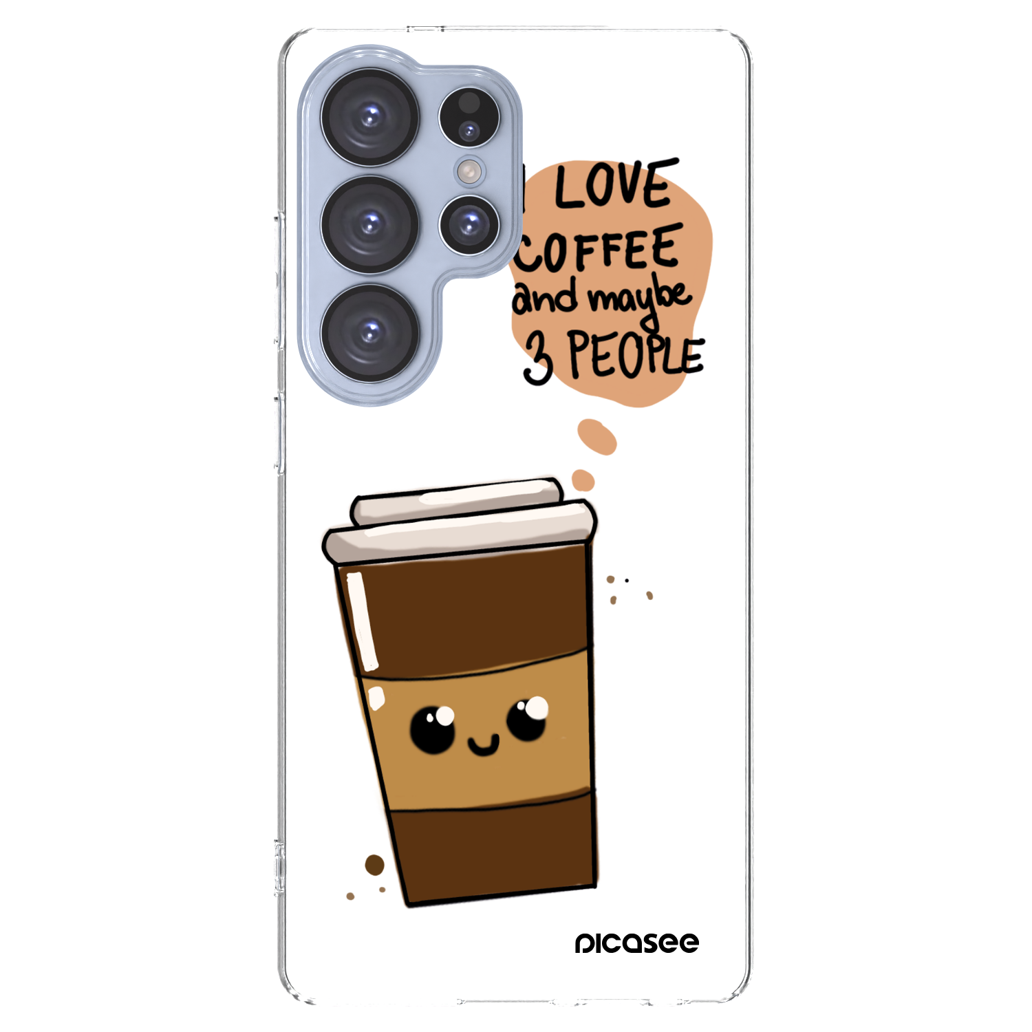Picasee silikonowe przeźroczyste etui na Samsung Galaxy S25 Ultra 5G - Cute coffee