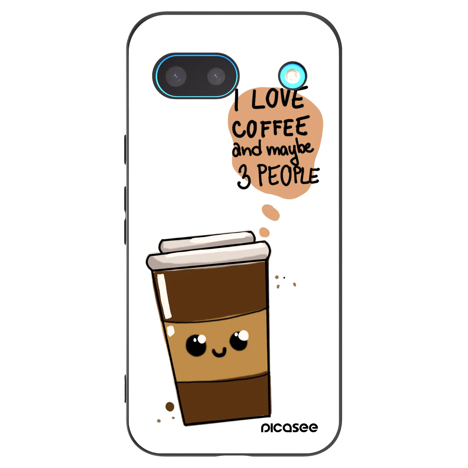 Picasee silikonowe czarne etui na Google Pixel 8 - Cute coffee