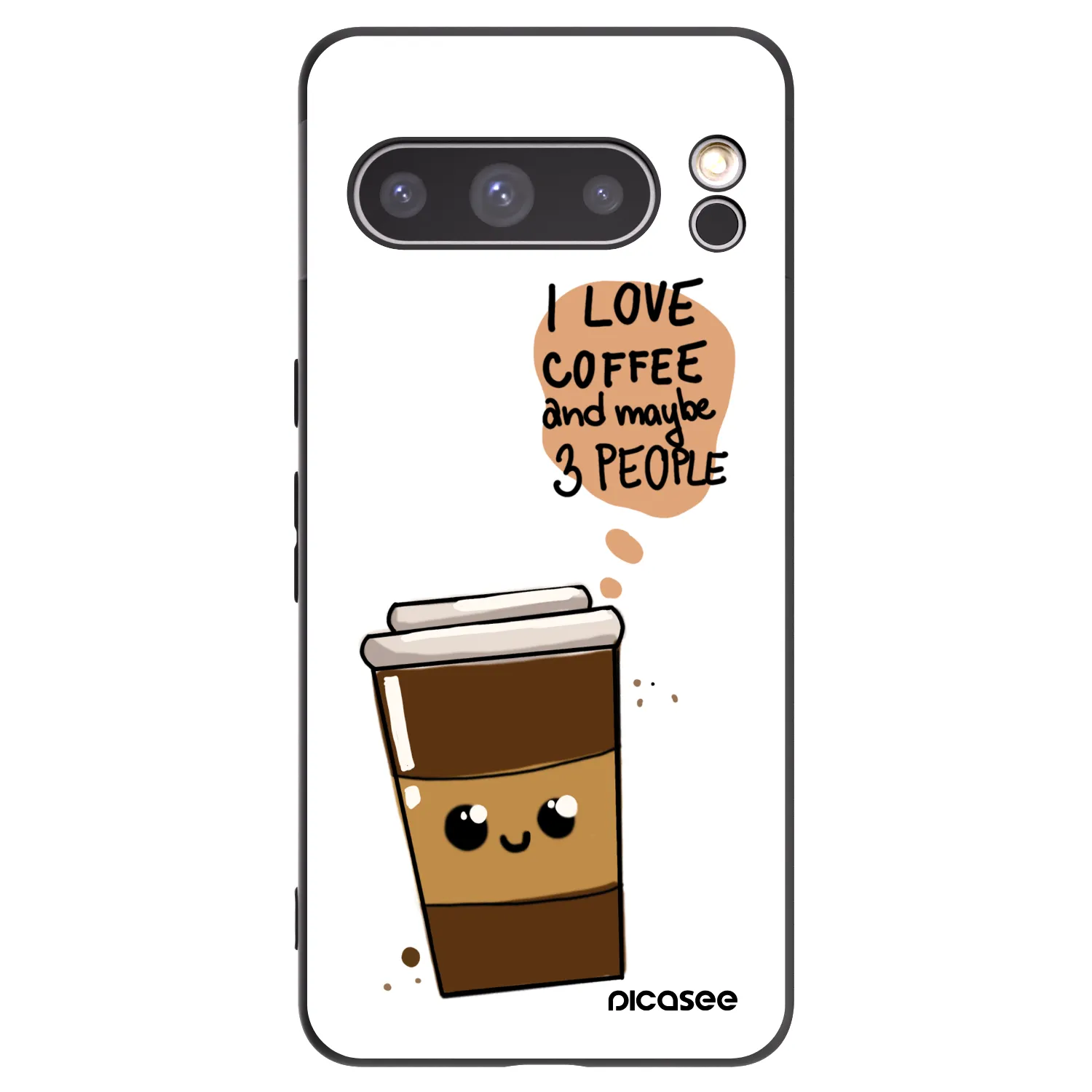 Picasee silikonowe czarne etui na Google Pixel 8 Pro - Cute coffee