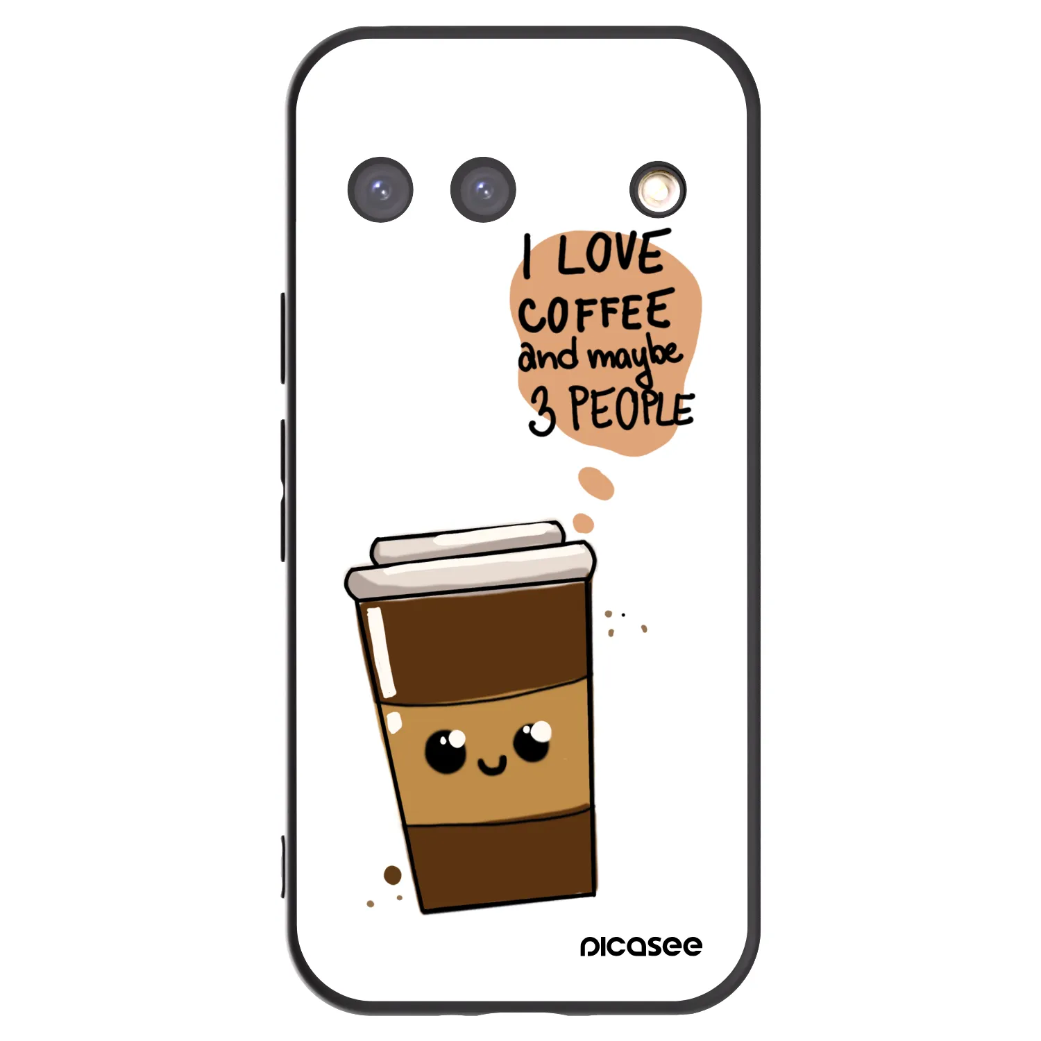 Picasee silikonowe czarne etui na Google Pixel 9 - Cute coffee
