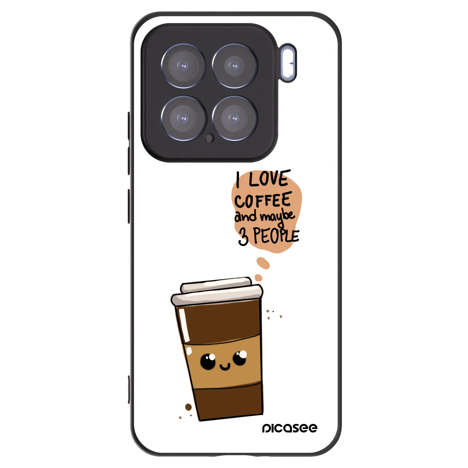 Picasee silikonowe czarne etui na Xiaomi 15 - Cute coffee