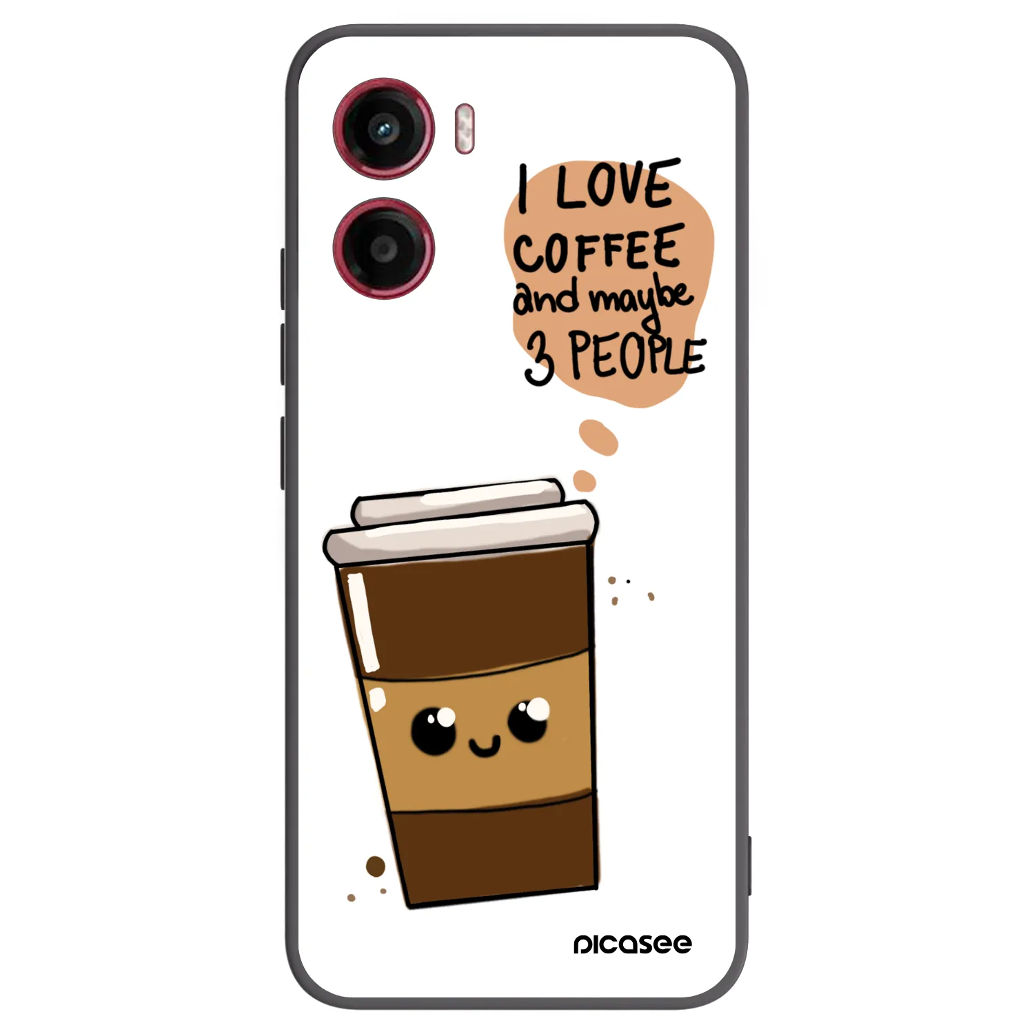 Picasee silikonowe czarne etui na Motorola Moto G05 - Cute coffee