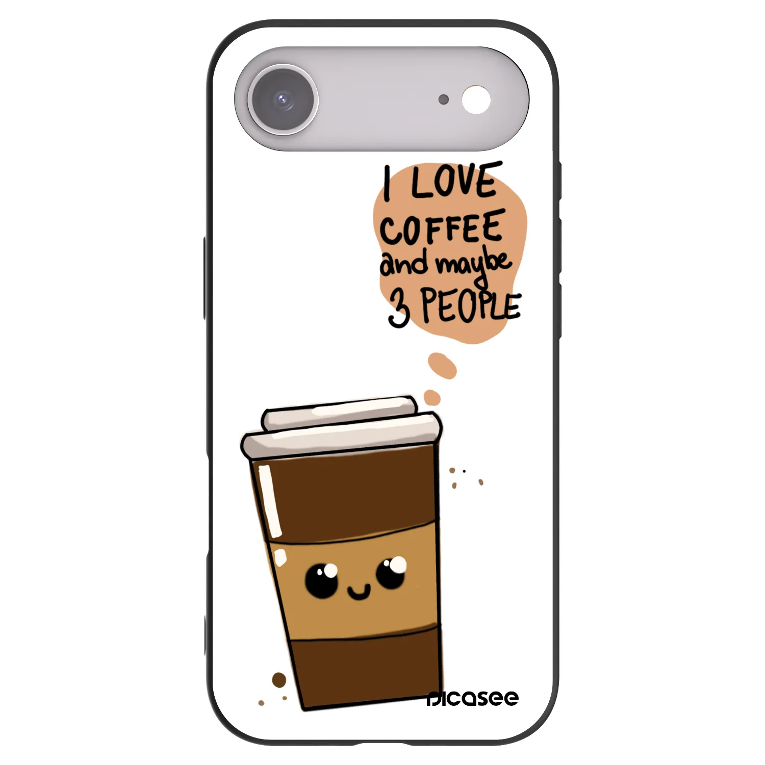 Picasee silikonowe czarne etui na Apple iPhone Air - Cute coffee