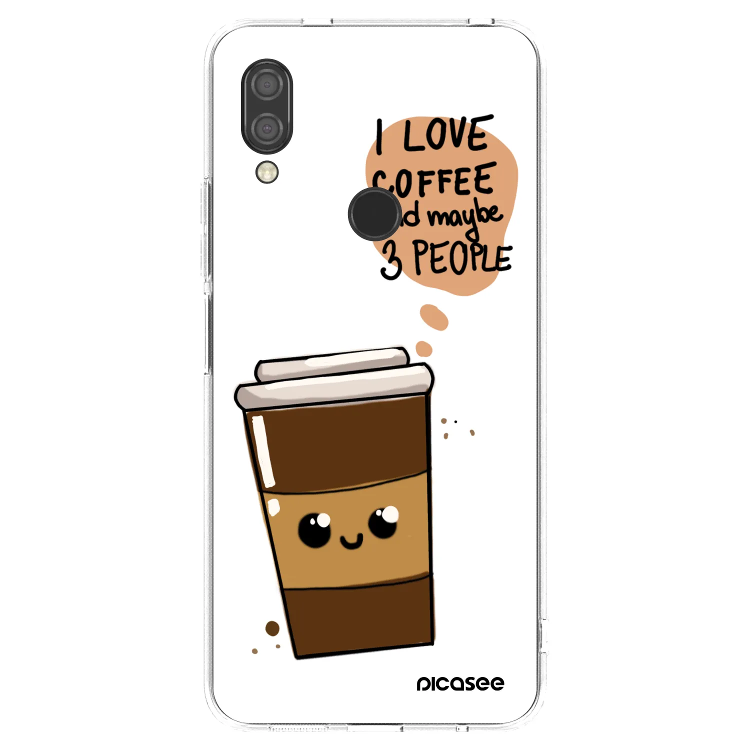 Picasee silikonowe przeźroczyste etui na Xiaomi Redmi 7 - Cute coffee