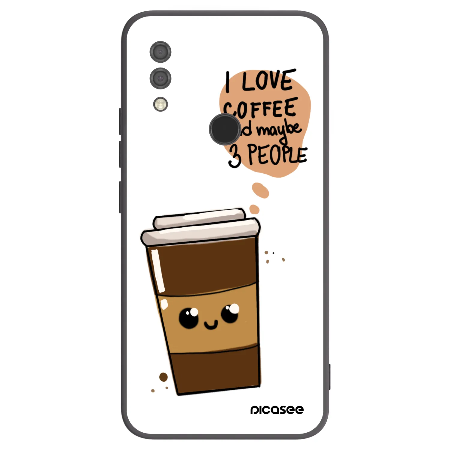 Picasee silikonowe czarne etui na Xiaomi Redmi 7 - Cute coffee