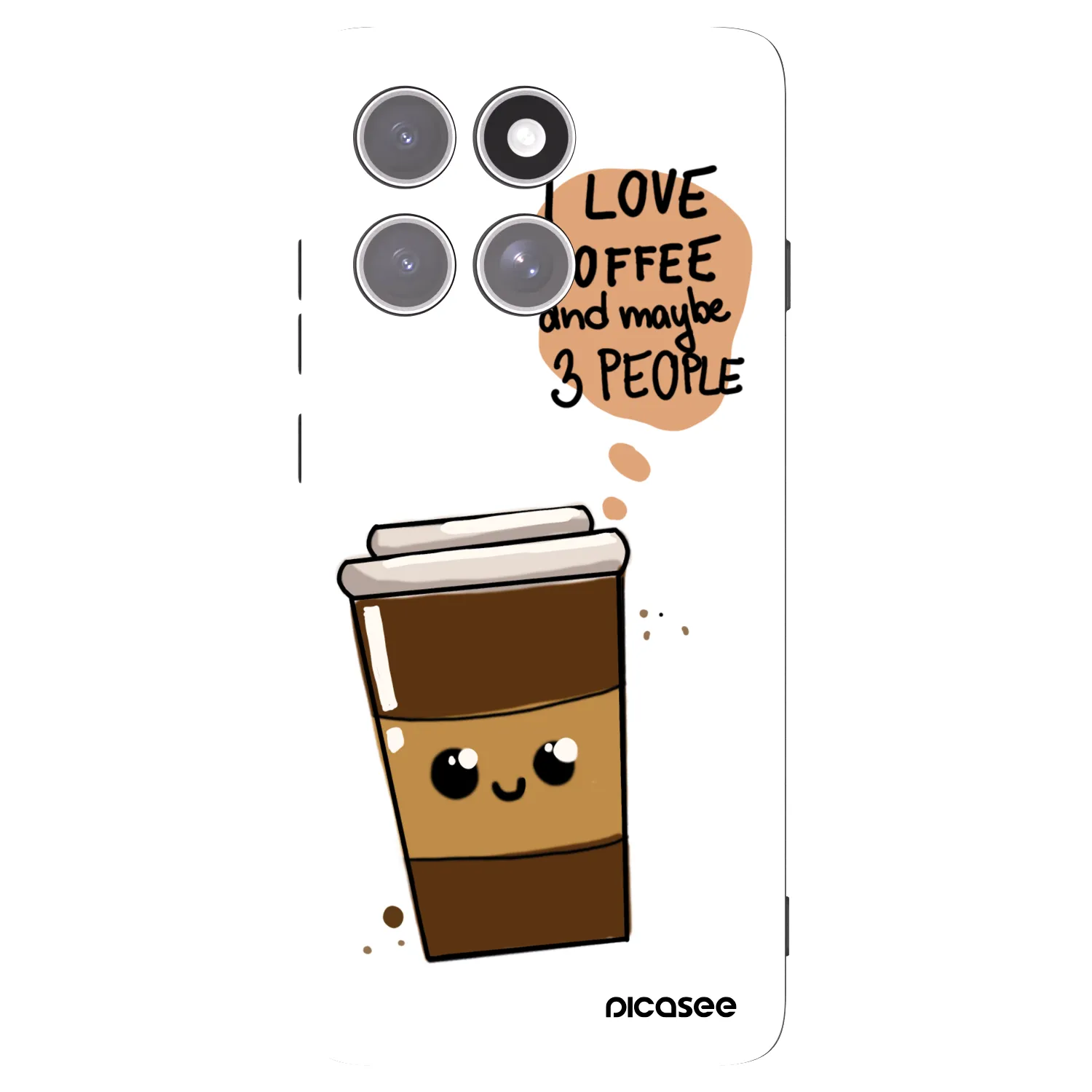 Picasee silikonowe czarne etui na Motorola Edge 60 Pro - Cute coffee
