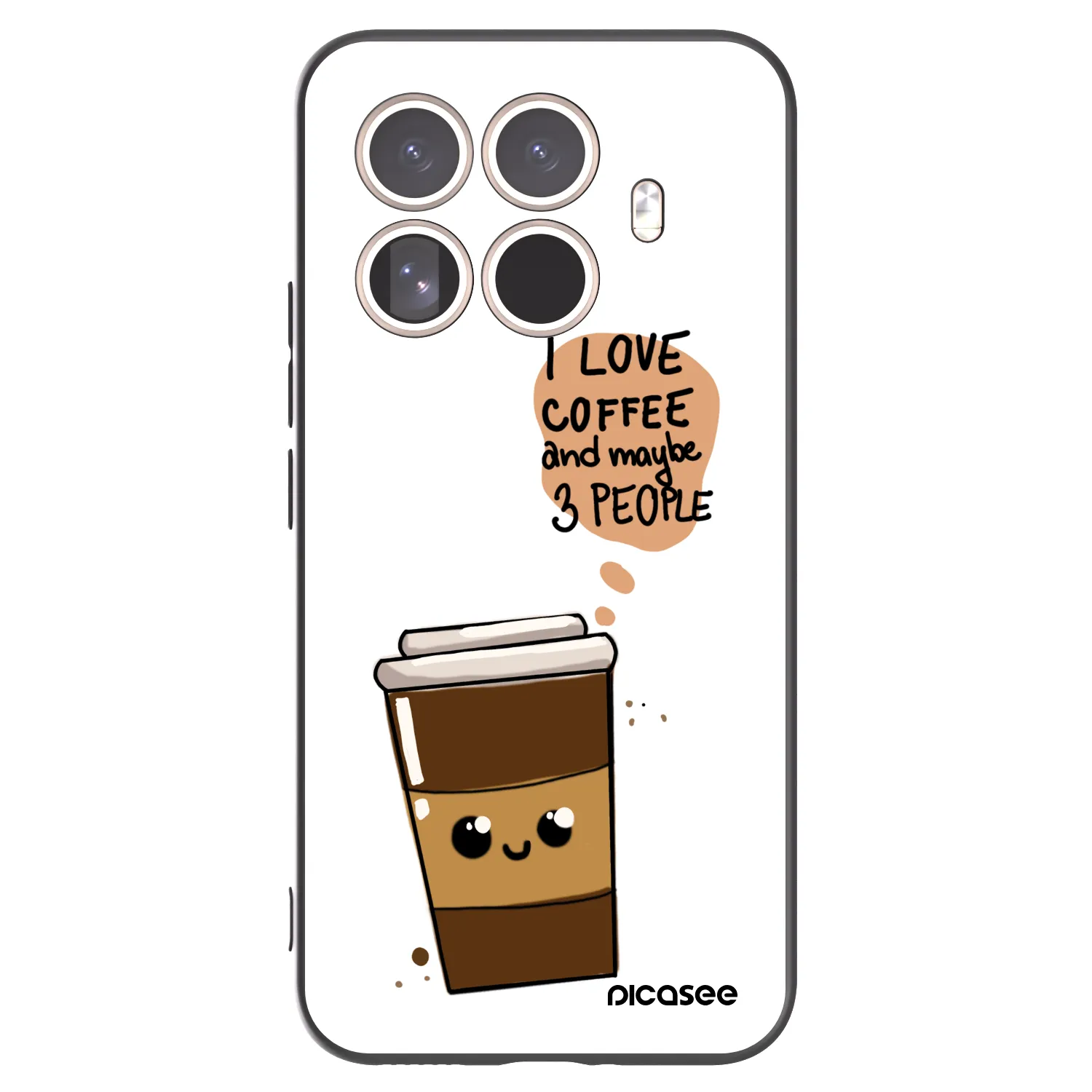 Picasee silikonowe czarne etui na Xiaomi 15T Pro - Cute coffee