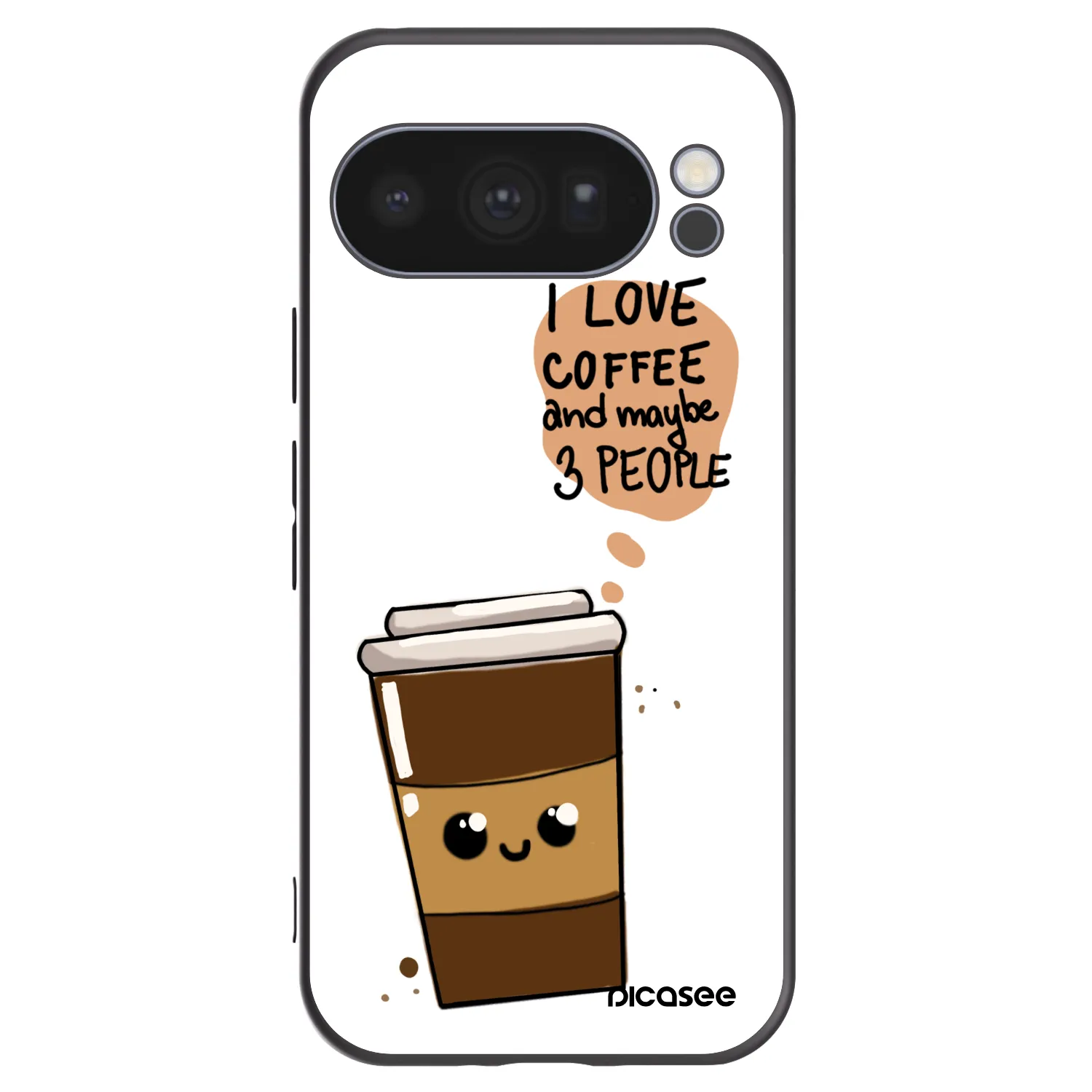 Picasee silikonowe czarne etui na Google Pixel 10 Pro - Cute coffee