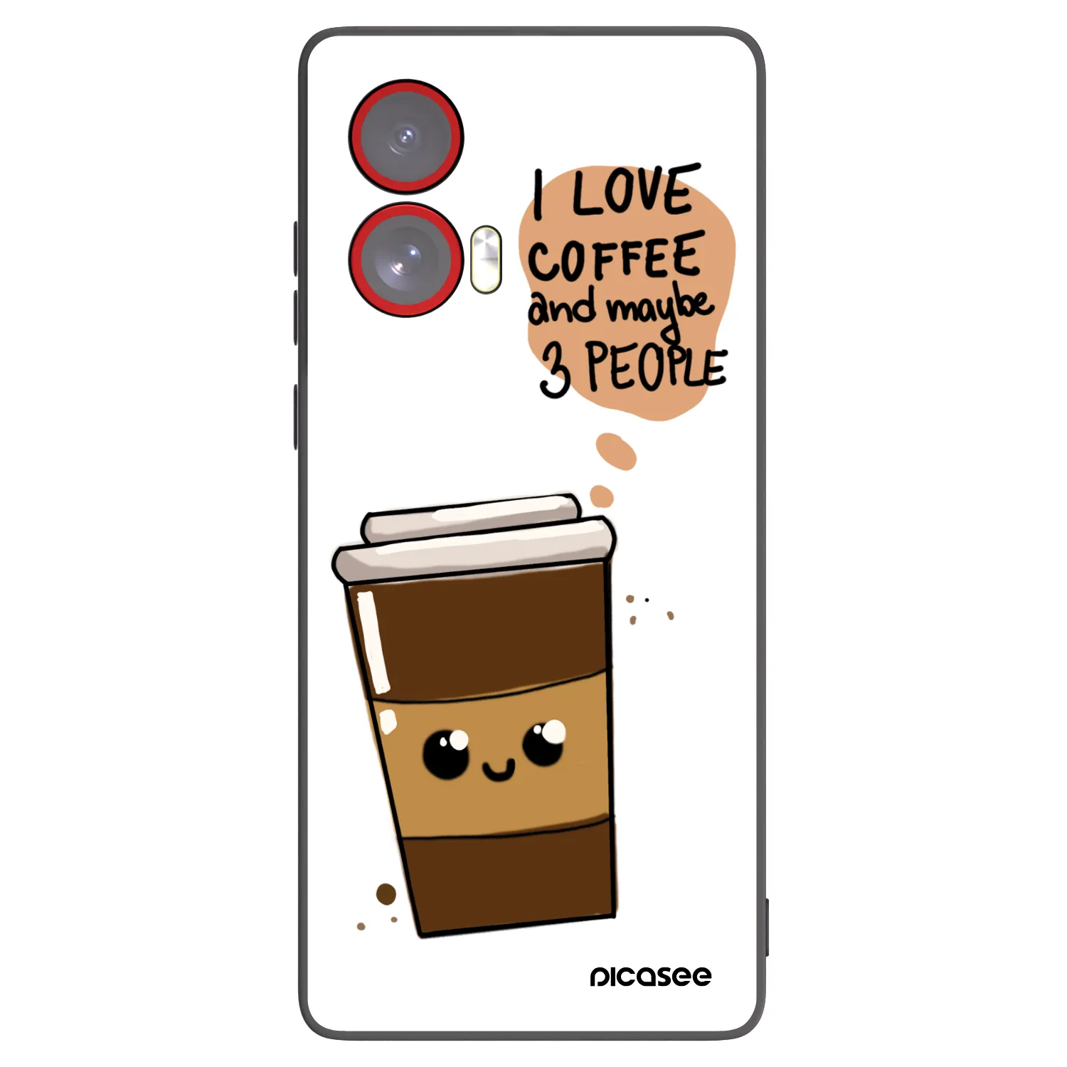 Picasee silikonowe czarne etui na Motorola Edge 50 Fusion - Cute coffee