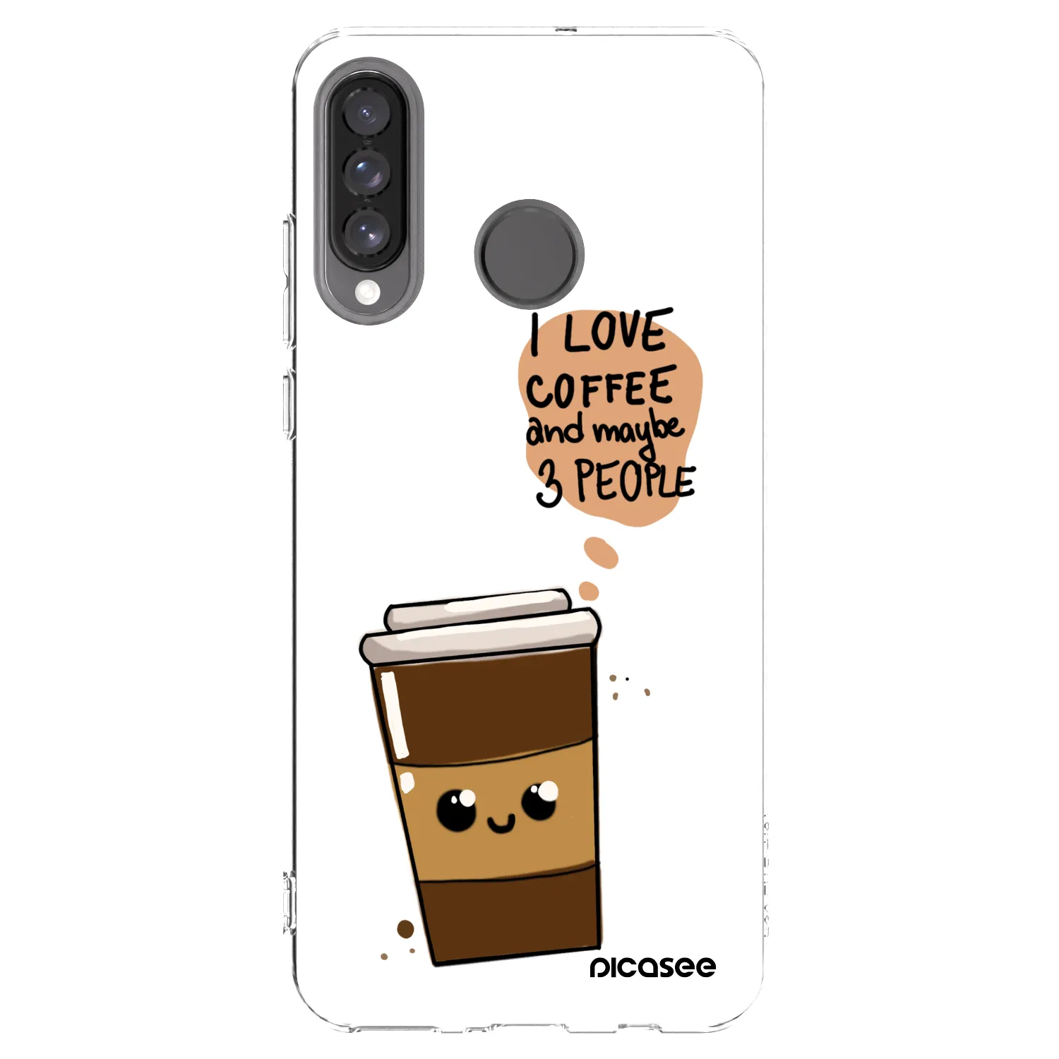Picasee silikonowe przeźroczyste etui na Huawei P30 Lite - Cute coffee
