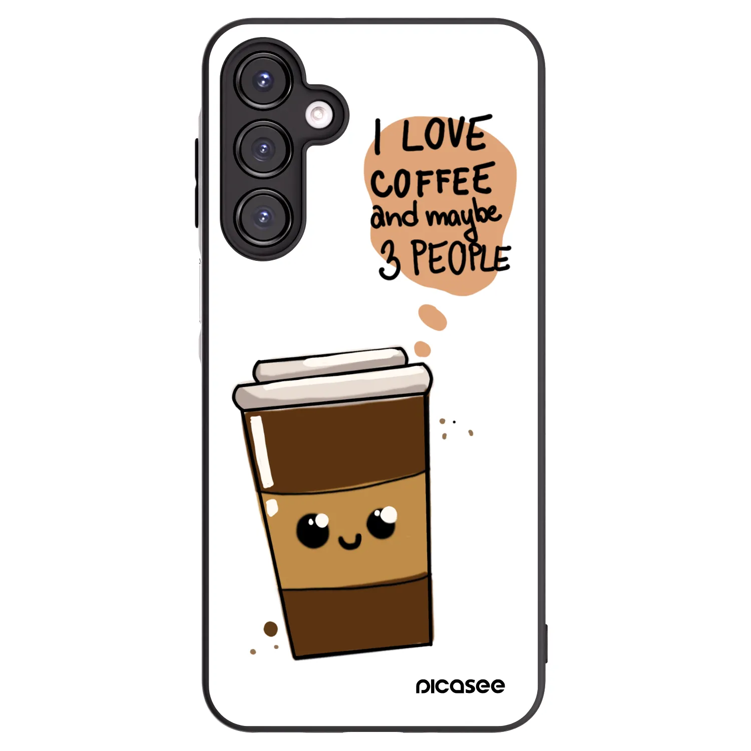 Picasee silikonowe czarne etui na Samsung Galaxy A16 4G - Cute coffee