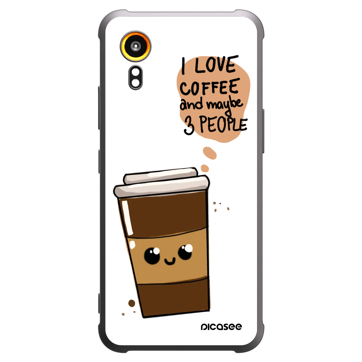 Picasee silikonowe czarne etui na Samsung Galaxy Xcover 7 - Cute coffee