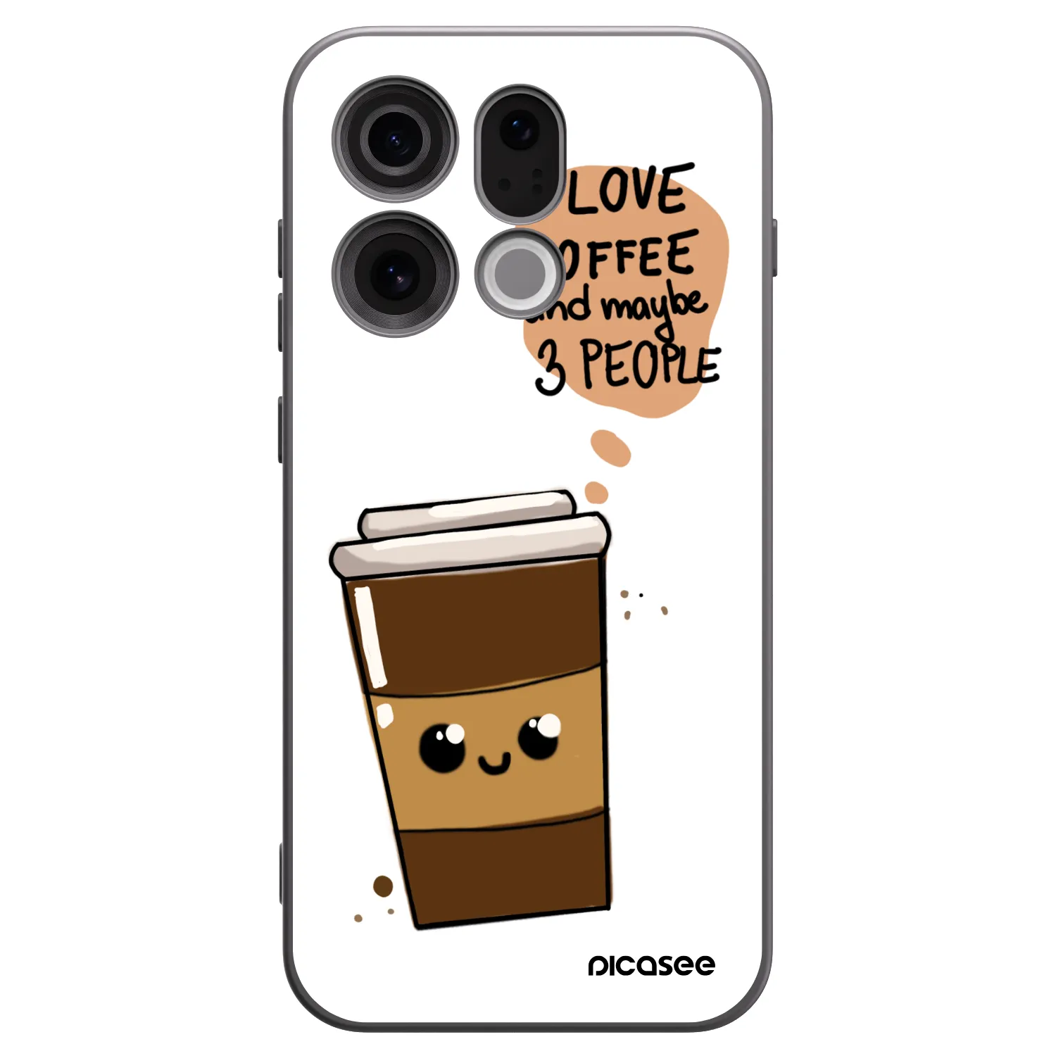 Picasee silikonowe czarne etui na OPPO Find X9 - Cute coffee
