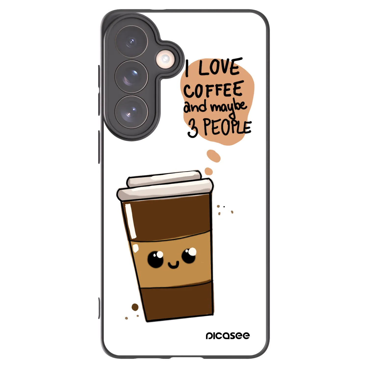 Picasee silikonowe czarne etui na Samsung Galaxy S26+ - Cute coffee