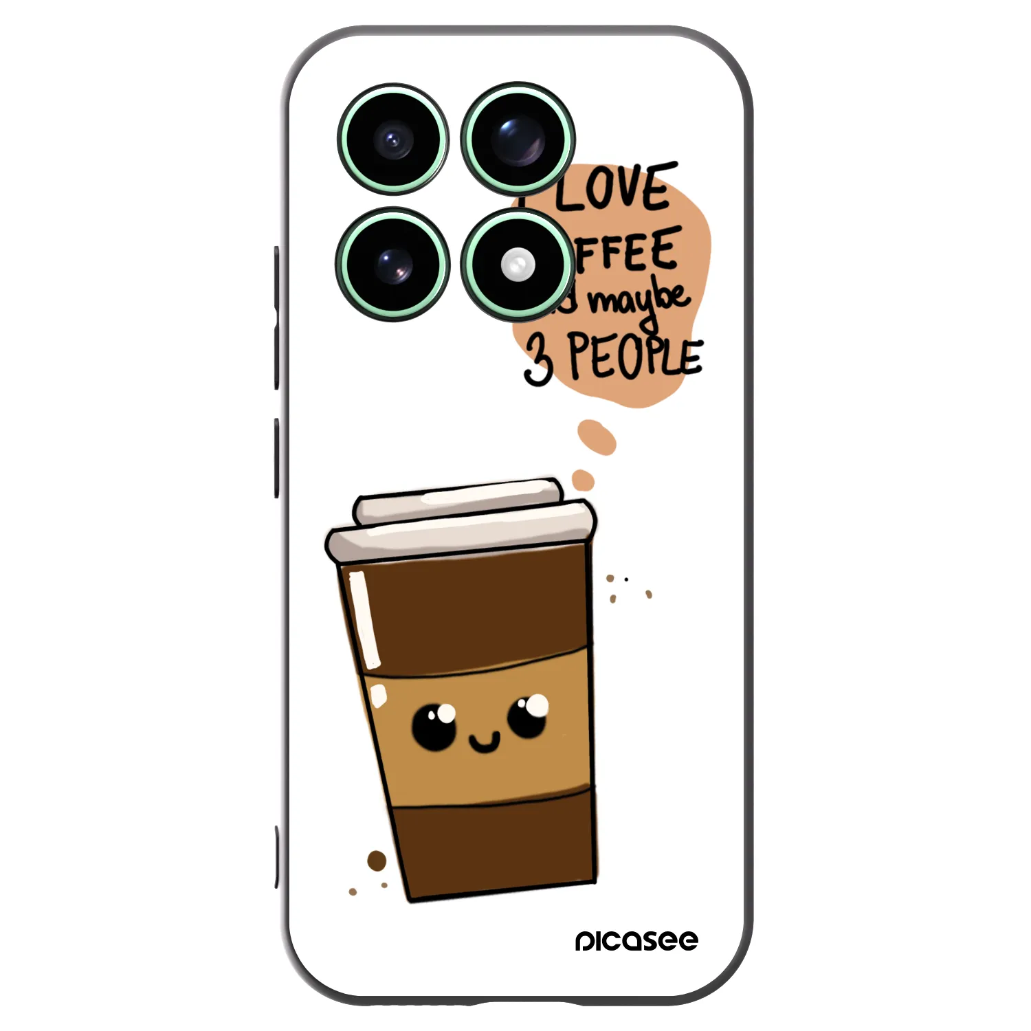 Picasee silikonowe czarne etui na Xiaomi 17 - Cute coffee