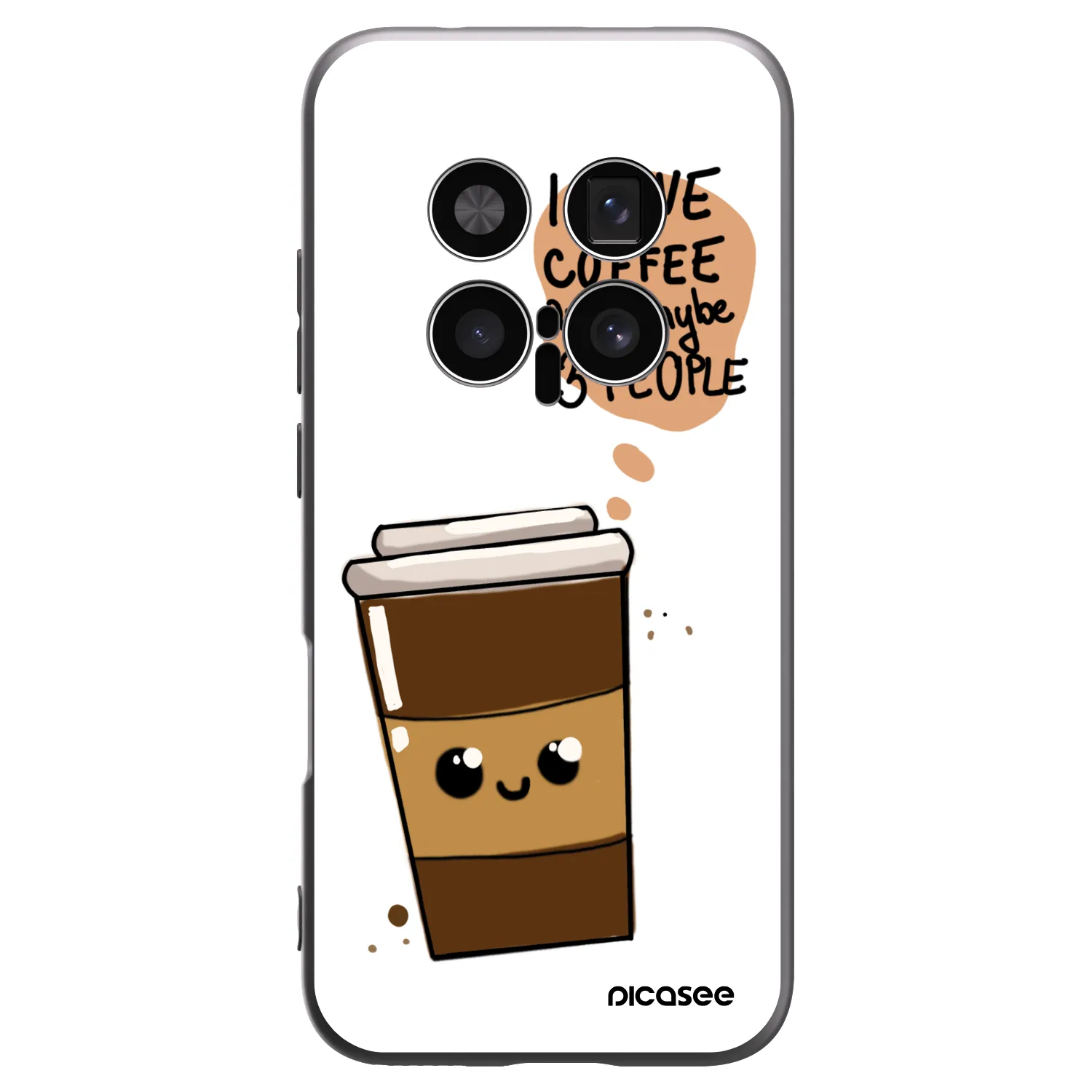 Picasee silikonowe czarne etui na Honor Magic8 Pro 5G - Cute coffee