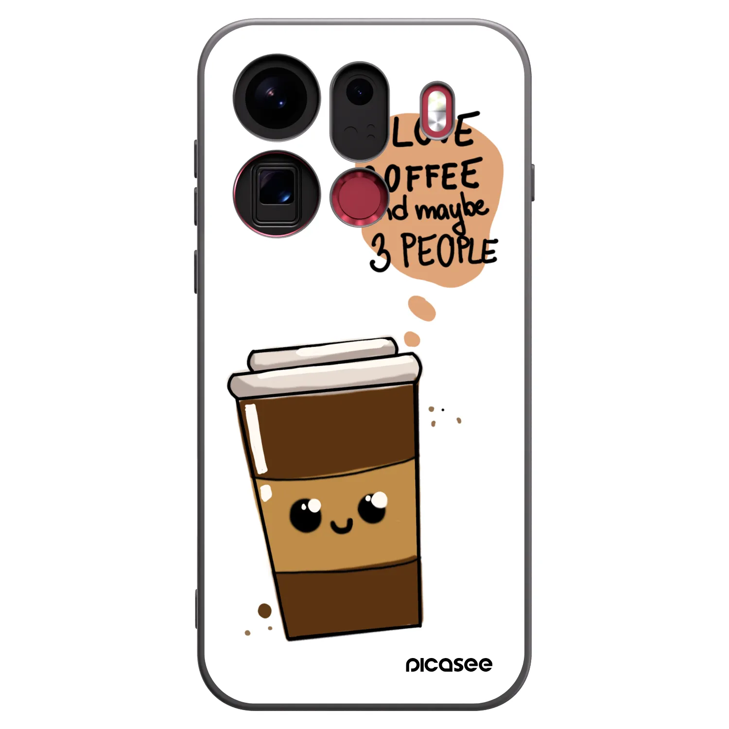 Picasee silikonowe czarne etui na OPPO Find X9 Pro - Cute coffee