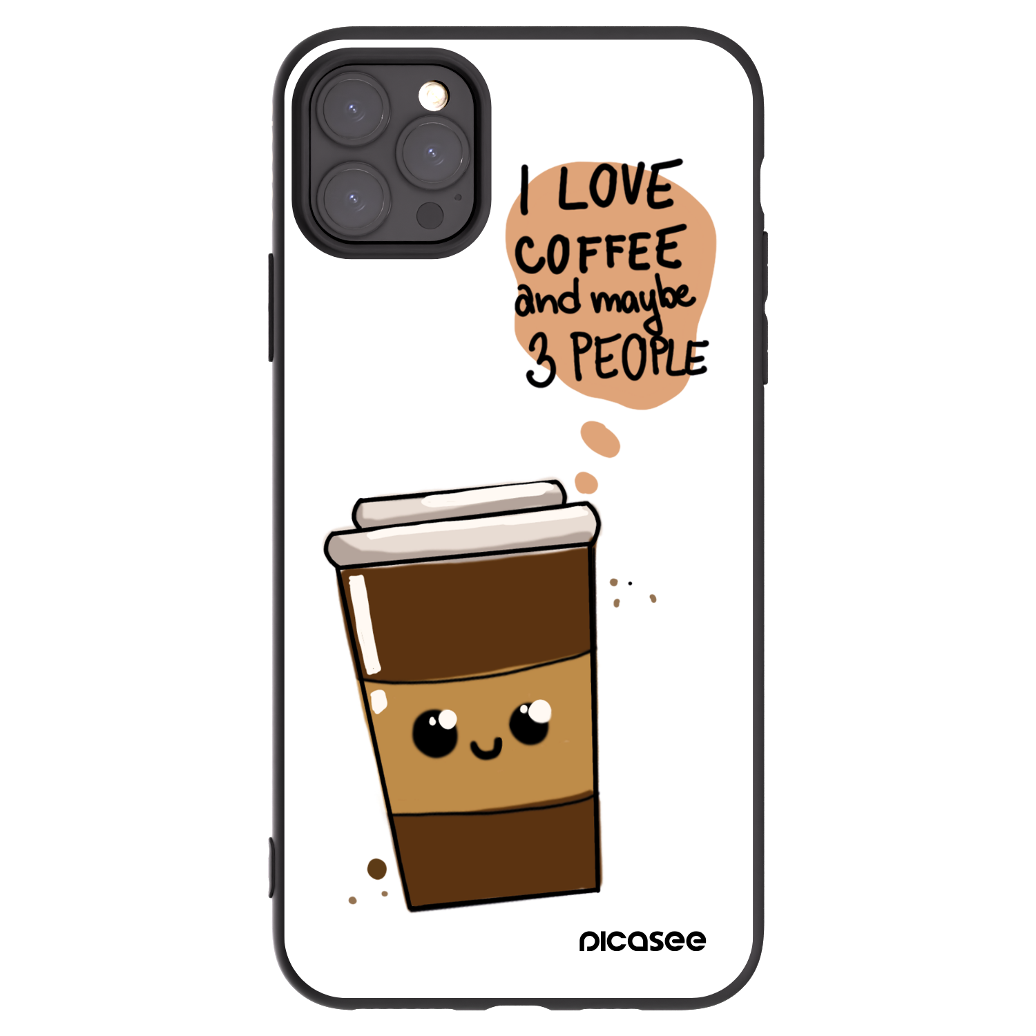 Picasee silikonowe czarne etui na Apple iPhone 11 Pro Max - Cute coffee