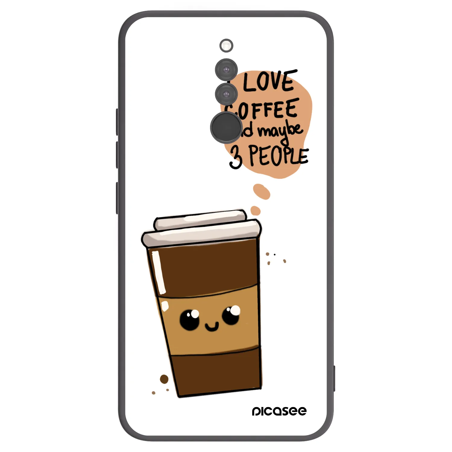 Picasee silikonowe czarne etui na Xiaomi Redmi 8 - Cute coffee
