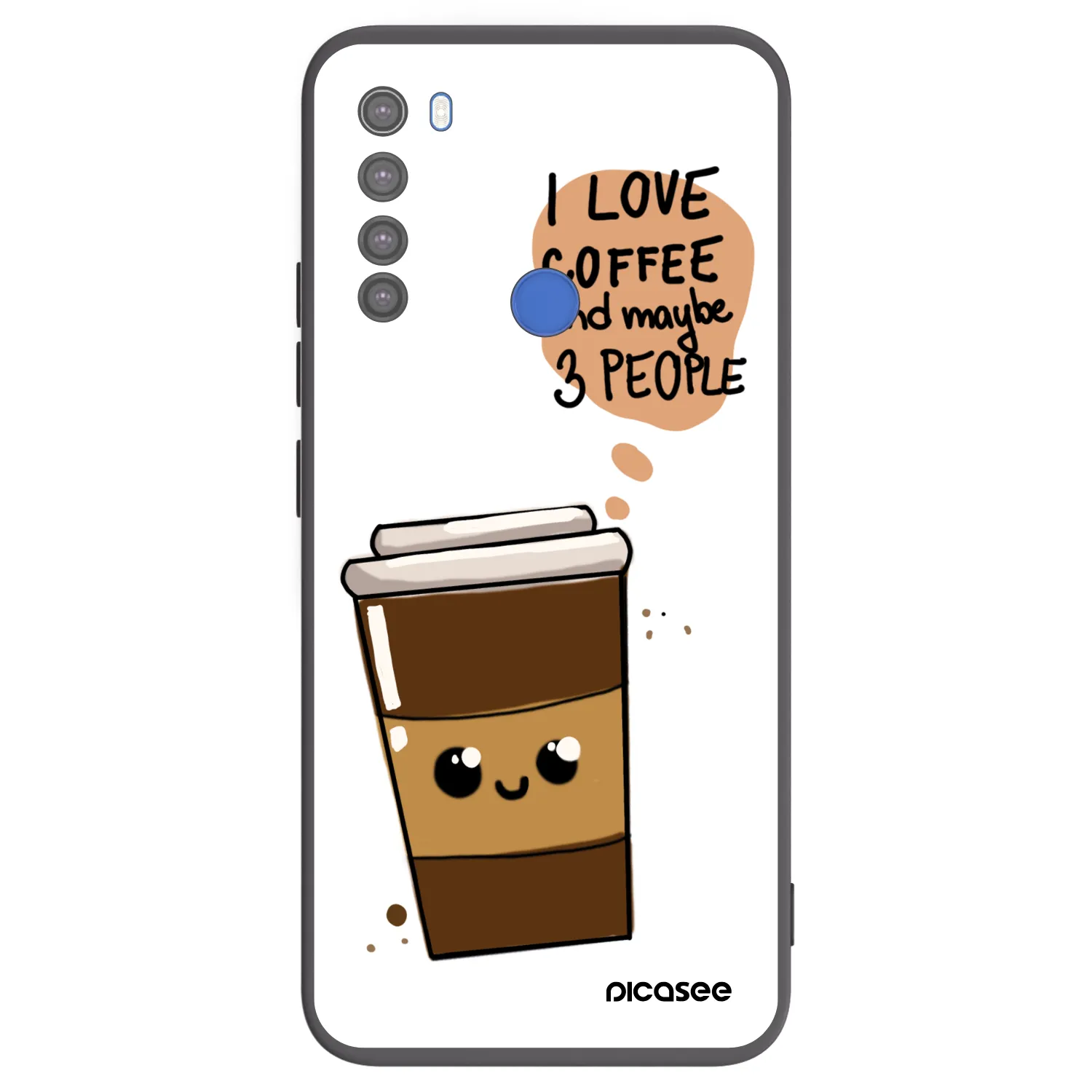 Picasee silikonowe czarne etui na Xiaomi Redmi Note 8T - Cute coffee