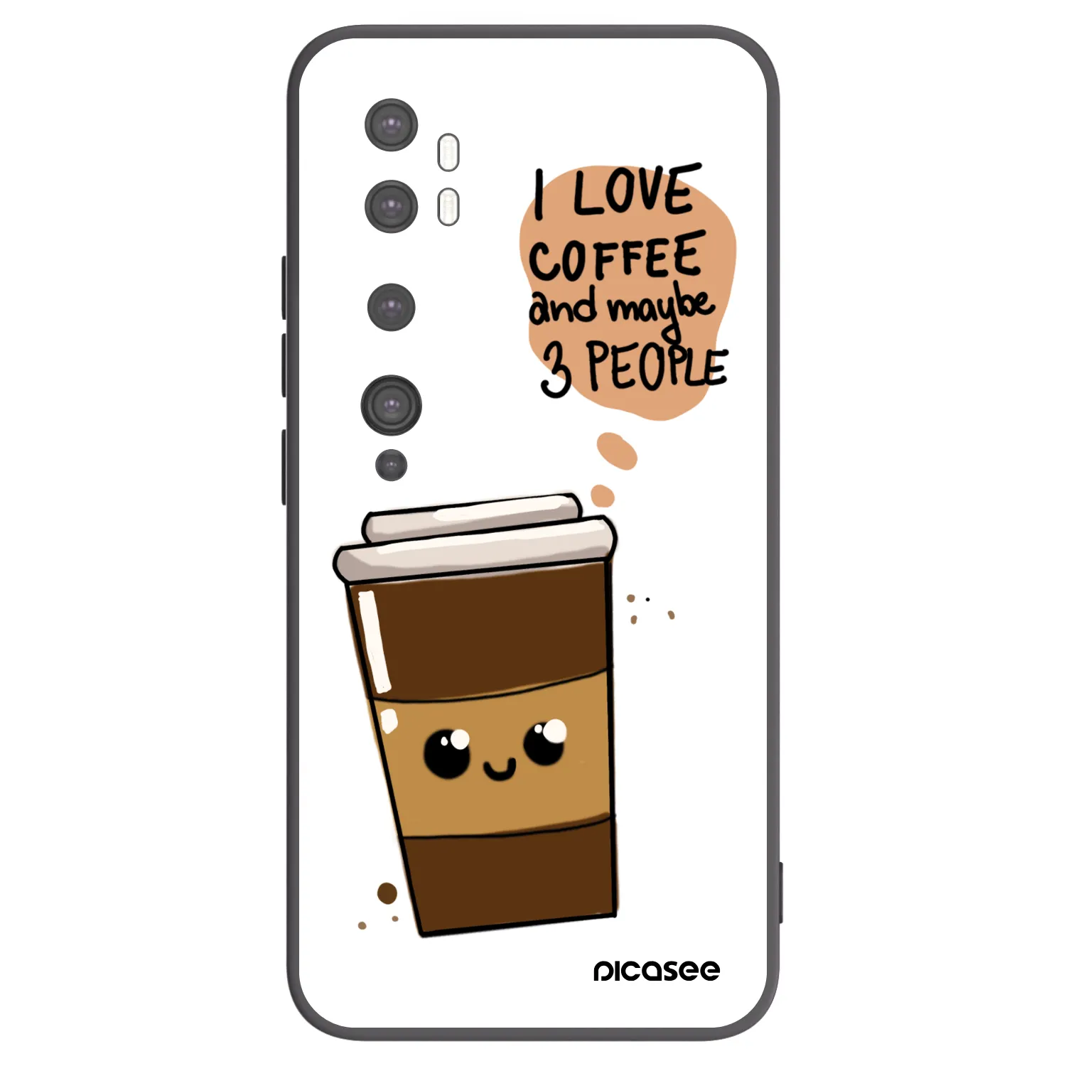 Picasee silikonowe czarne etui na Xiaomi Mi Note 10 (Pro) - Cute coffee