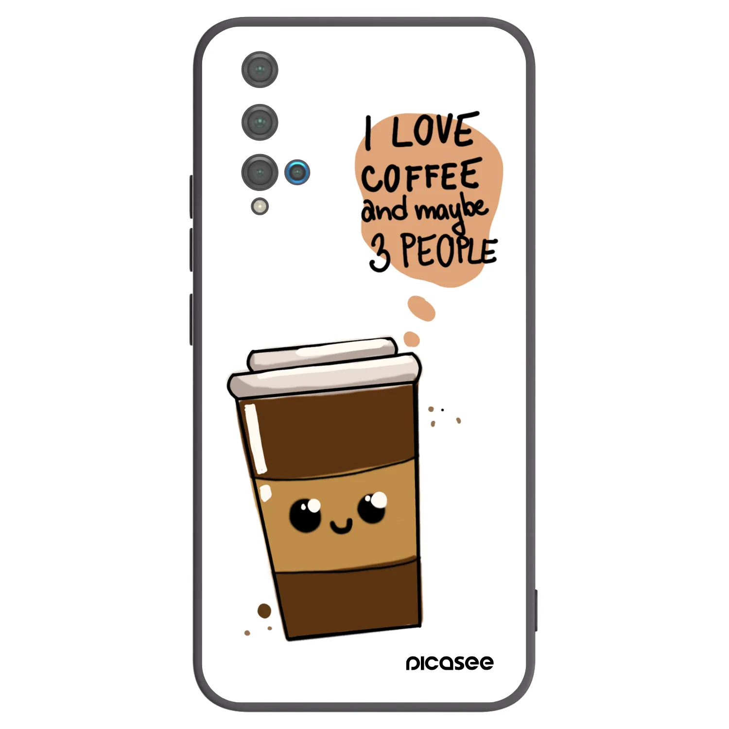 Picasee silikonowe czarne etui na Huawei Nova 5T - Cute coffee
