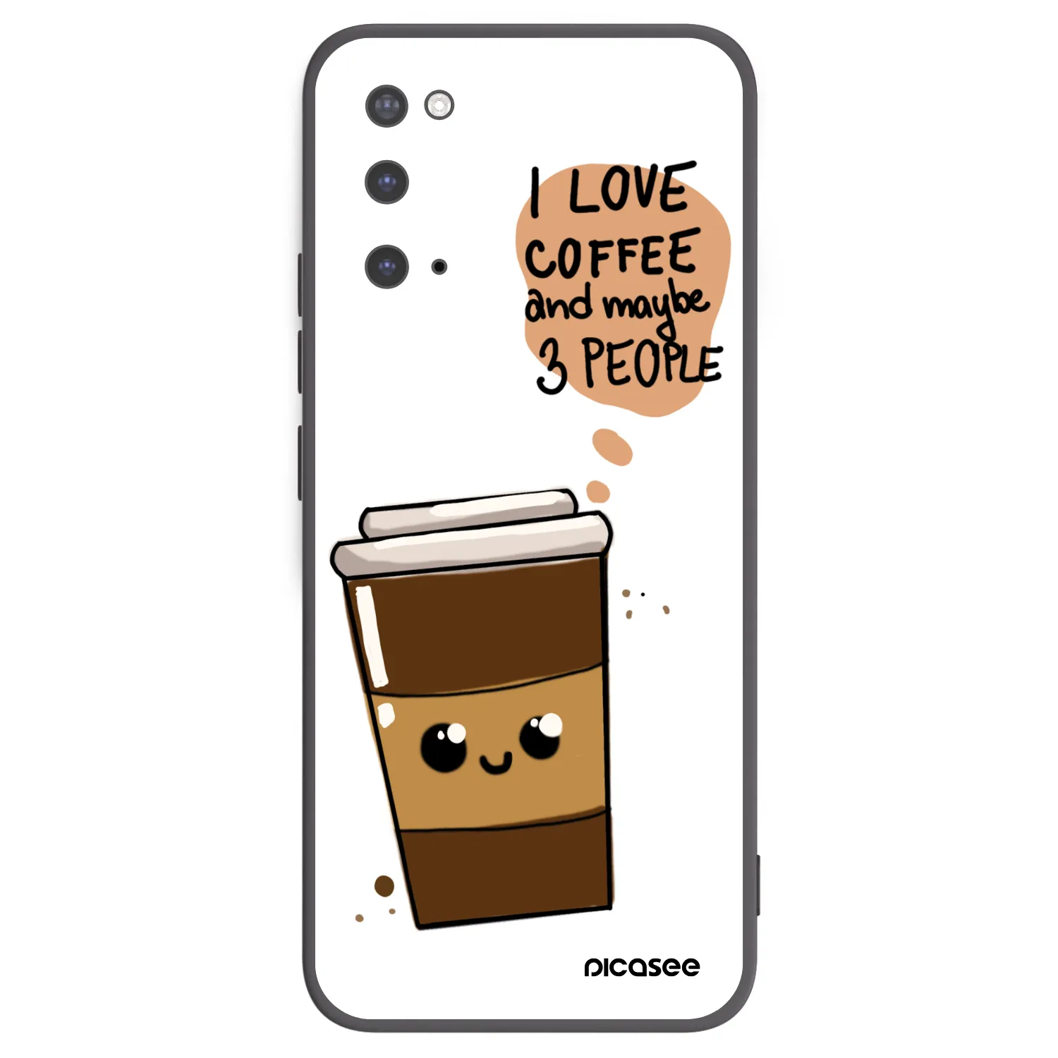 Picasee silikonowe czarne etui na Samsung Galaxy S20 G980F - Cute coffee