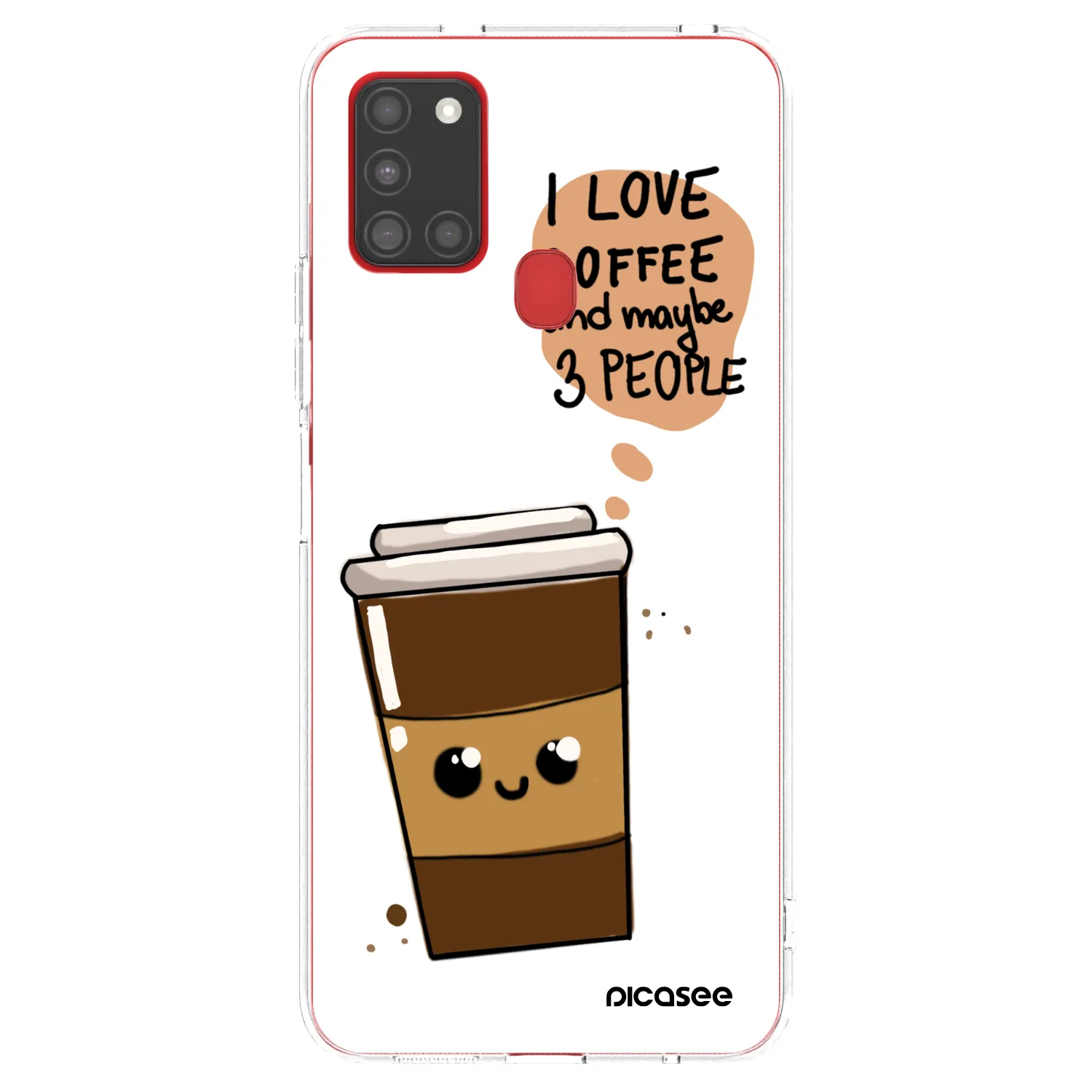 Picasee silikonowe przeźroczyste etui na Samsung Galaxy A21s - Cute coffee