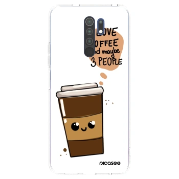 Picasee silikonowe przeźroczyste etui na Xiaomi Redmi 9 - Cute coffee