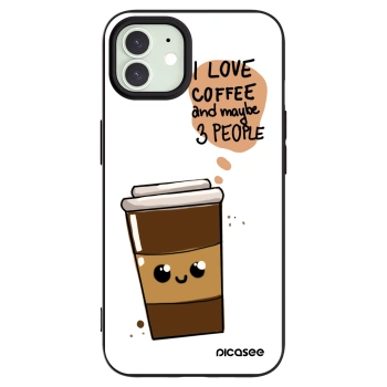 Picasee silikonowe czarne etui na Apple iPhone 12 Pro - Cute coffee