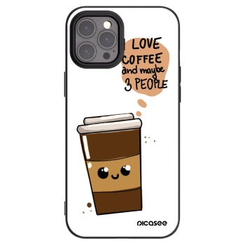 Picasee silikonowe czarne etui na Apple iPhone 12 Pro Max - Cute coffee