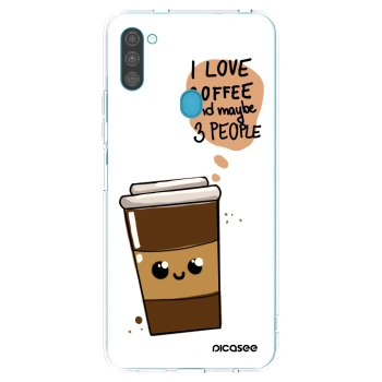 Picasee silikonowe przeźroczyste etui na Samsung Galaxy M11 - Cute coffee