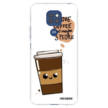 Picasee silikonowe przeźroczyste etui na Motorola Moto G9 Play - Cute coffee
