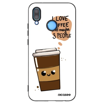 Picasee silikonowe czarne etui na Huawei P20 Lite - Cute coffee