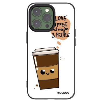 Picasee silikonowe czarne etui na Apple iPhone 13 Pro - Cute coffee
