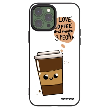 Picasee silikonowe czarne etui na Apple iPhone 13 Pro Max - Cute coffee