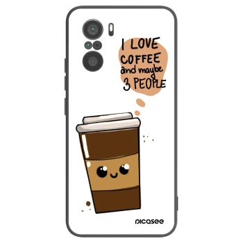 Picasee silikonowe czarne etui na Xiaomi Poco F3 - Cute coffee