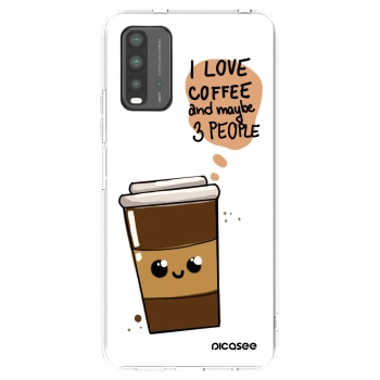 Picasee silikonowe przeźroczyste etui na Xiaomi Redmi 9T - Cute coffee