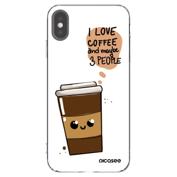 Picasee silikonowe przeźroczyste etui na Apple iPhone XS Max - Cute coffee