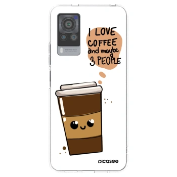 Picasee silikonowe przeźroczyste etui na Vivo X60 Pro 5G - Cute coffee