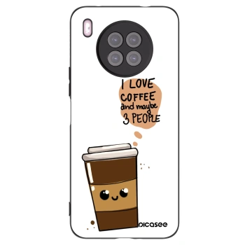 Picasee silikonowe czarne etui na Huawei Nova 8i - Cute coffee