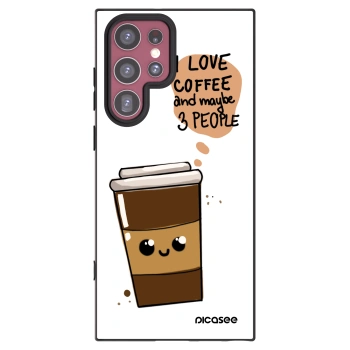 Picasee silikonowe czarne etui na Samsung Galaxy S22 Ultra 5G - Cute coffee