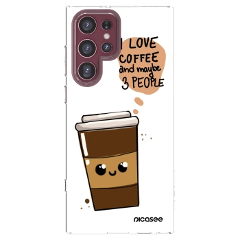 Picasee silikonowe przeźroczyste etui na Samsung Galaxy S22 Ultra 5G - Cute coffee